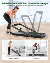 THERUN 2 in 1 Under Desk Treadmill, 2.5HP Electric Folding Treadmill Walking Running pad for Home Office
